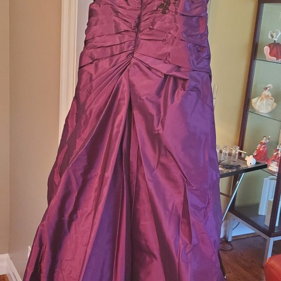 PURPLE Formal DRESS Maxi GOWN bridesmaid Maid of Honour SIZE 10 US - Picture 3 of 7